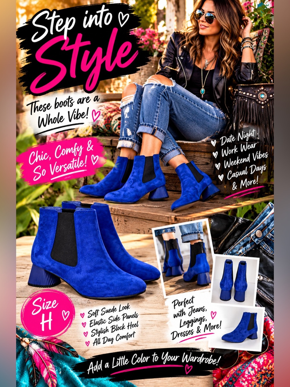 Katy Perry Collections Sz 7, Cobalt Blue Suede Charta w/ Sculpted heel -NEW
